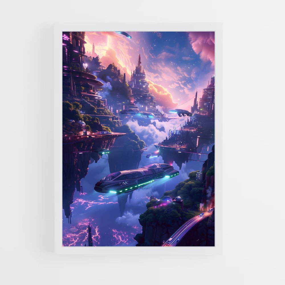 Poster Utopia Futuriste – affiche Art spatial (vue 3)